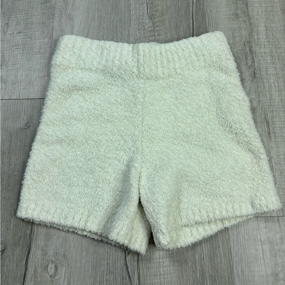 SKIMS White Cozy Knit Shorts Size Large